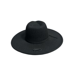 NWT Sonoma Black Wide Brim Felt Fedora Hat
Adjustable